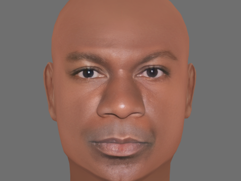 Ving Rhames Head - Low poly head for game 3D मॉडल