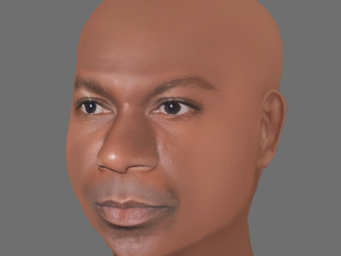 Ving Rhames Head - Low poly head for game 3D 모델