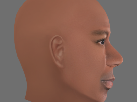Ving Rhames Head - Low poly head for game 3D 모델
