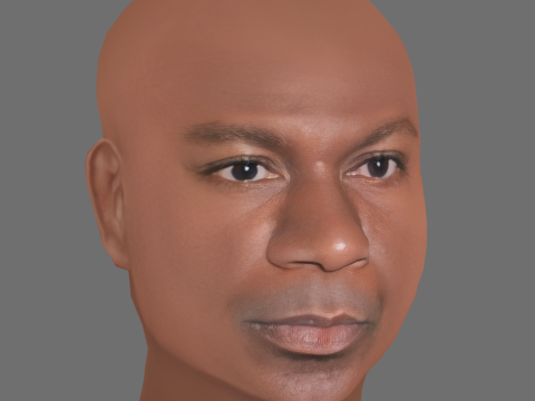 Ving Rhames Head - Low poly head for game 3D 모델