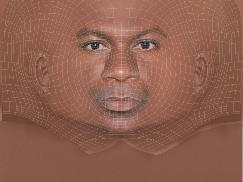 Ving Rhames Head - Low poly head for game 3D 모델