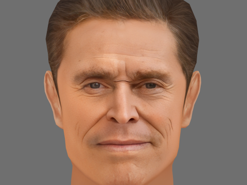 Willem Dafoe Head - Low poly head for game 3D मॉडल