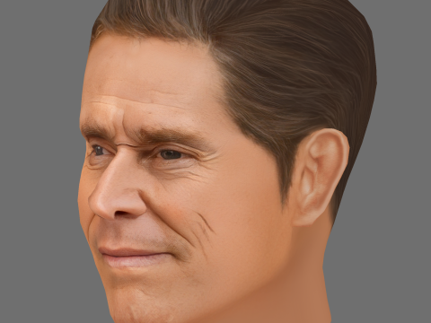 Willem Dafoe Head - Low poly head for game Model 3D
