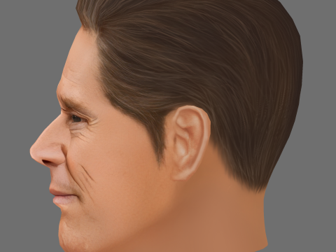 Willem Dafoe Head - Low poly head for game Model 3D