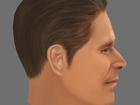 Willem Dafoe Head - Low poly head for game Model 3D