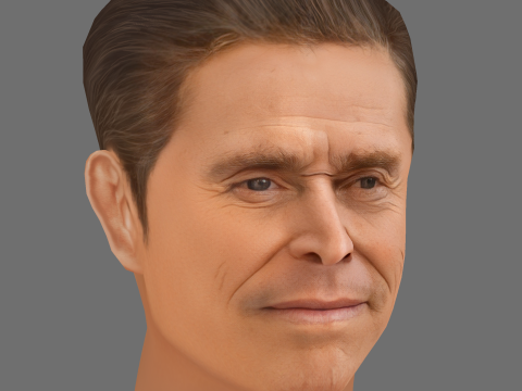 Willem Dafoe Head - Low poly head for game Model 3D