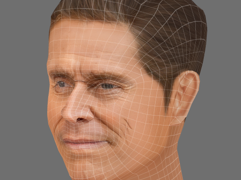 Willem Dafoe Head - Low poly head for game Model 3D