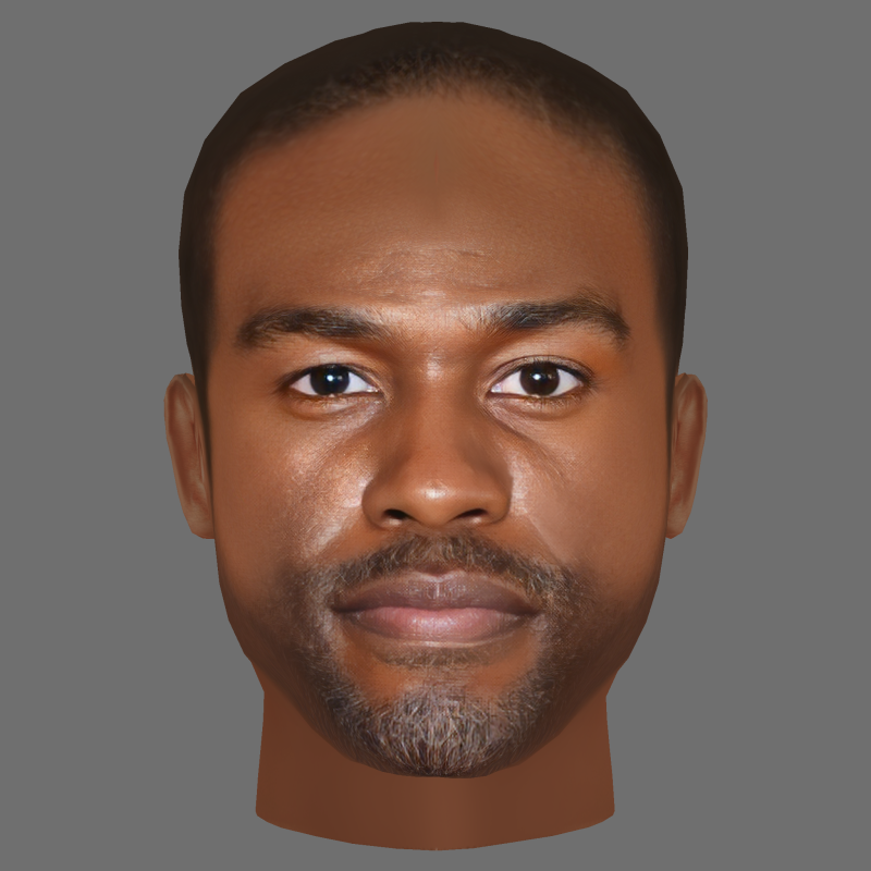 Yahya Abdul-Mateen II Head - Low poly head for game Model 3D .c4d .max .obj .3ds .fbx .stl .blend