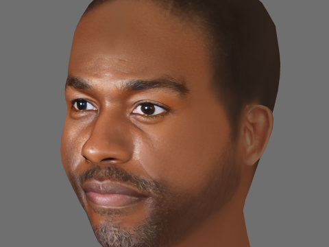 Yahya Abdul-Mateen II Head - Low poly head for game Model 3D