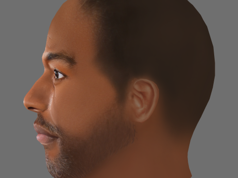 Yahya Abdul-Mateen II Head - Low poly head for game Model 3D