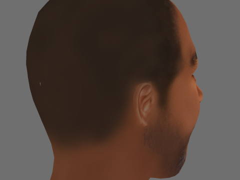 Yahya Abdul-Mateen II Head - Low poly head for game Model 3D