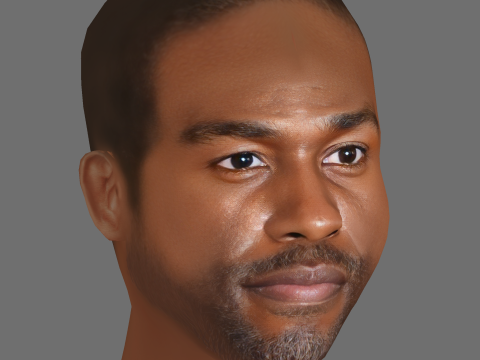 Yahya Abdul-Mateen II Head - Low poly head for game Model 3D