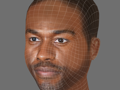 Yahya Abdul-Mateen II Head - Low poly head for game Model 3D