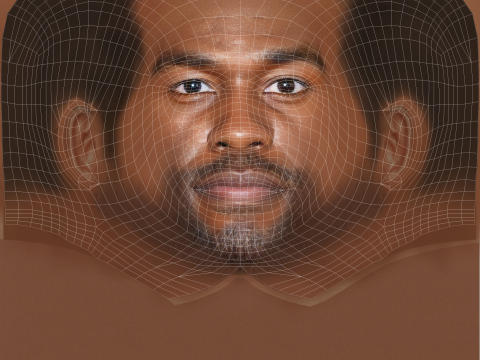 Yahya Abdul-Mateen II Head - Low poly head for game Model 3D
