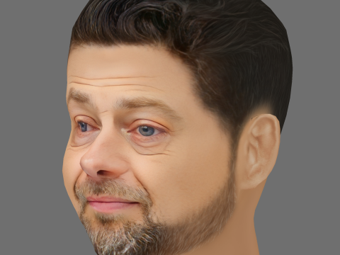 Andy Serkis Head - Low poly head for game 3D-Modell