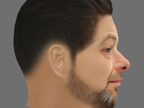 Andy Serkis Head - Low poly head for game 3D-Modell