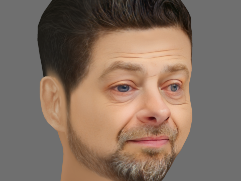 Andy Serkis Head - Low poly head for game 3D-Modell