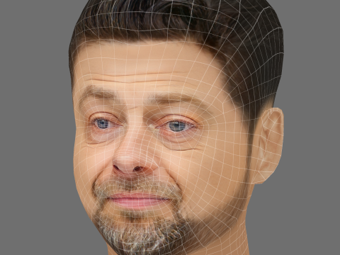 Andy Serkis Head - Low poly head for game 3D-Modell