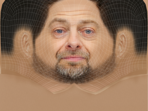 Andy Serkis Head - Low poly head for game 3D-Modell