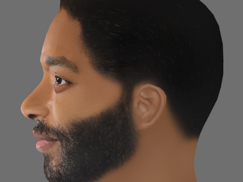 Chiwetel Ejiofor Head - Low poly head for game 3D Modell