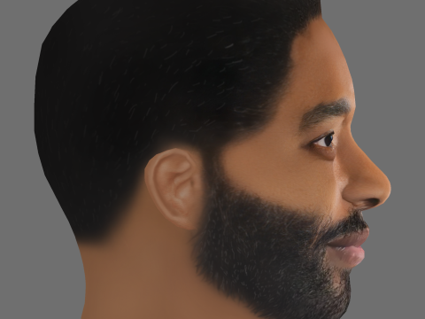 Chiwetel Ejiofor Head - Low poly head for game 3D Modell
