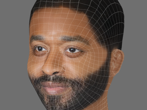 Chiwetel Ejiofor Head - Low poly head for game 3D Modell