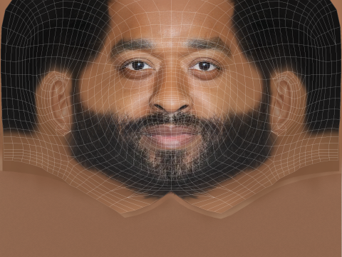 Chiwetel Ejiofor Head - Low poly head for game 3D Modell