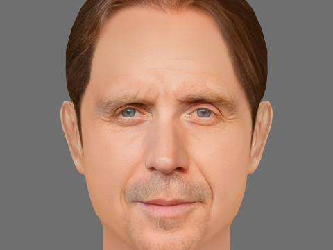 Rhys Ifans Head - Low poly head for game 3D मॉडल