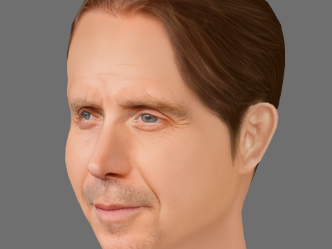 Rhys Ifans Head - Low poly head for game 3D Model
