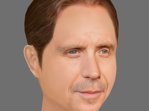 Rhys Ifans Head - Low poly head for game 3D Model