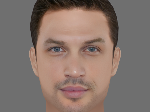 Tom Hardy Head - Low poly head for game 3D मॉडल
