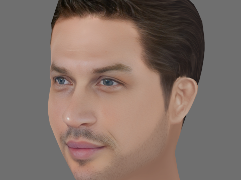 Tom Hardy Head - Low poly head for game 3D Model
