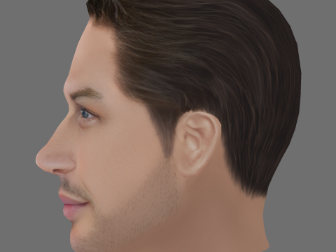 Tom Hardy Head - Low poly head for game 3D Model