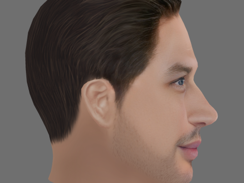 Tom Hardy Head - Low poly head for game 3D Model