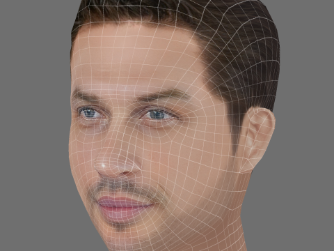 Tom Hardy Head - Low poly head for game 3D Model