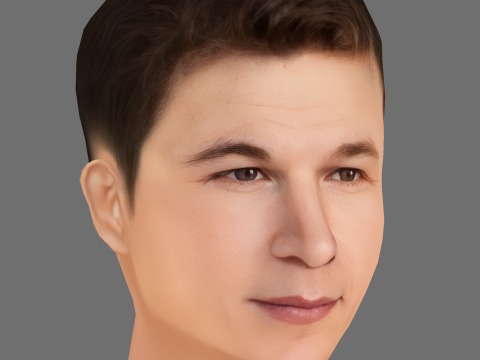 Alec Utgoff Head - Low poly head for game Modelo 3D