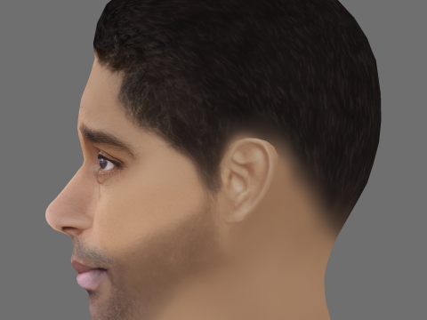 Alexander Karim Head - Low poly head for game Modelo 3D