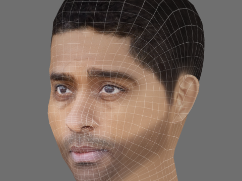 Alexander Karim Head - Low poly head for game Modelo 3D