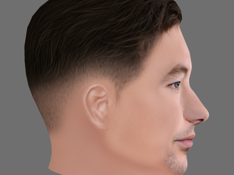 Barry Keoghan Head - Low poly head for game Model 3D