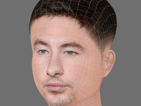 Barry Keoghan Head - Low poly head for game Model 3D