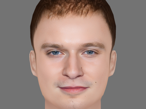 Fred Hechinger Head - Low poly head for game 3D मॉडल