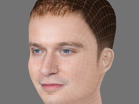 Fred Hechinger Head - Low poly head for game 3D 모델