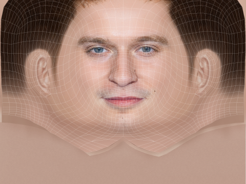 Fred Hechinger Head - Low poly head for game 3D 모델