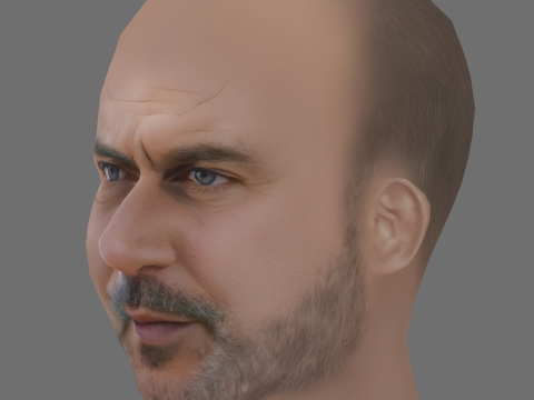 Lior Raz Head - Low poly head for game 3D Модель