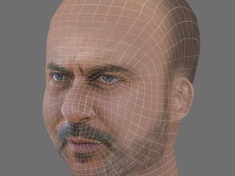 Lior Raz Head - Low poly head for game 3D Модель