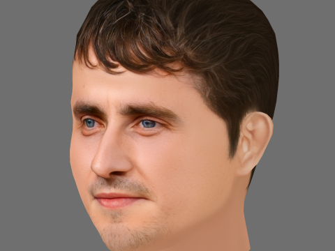 Paul Mescal Head - Low poly head for game Modèle 3D