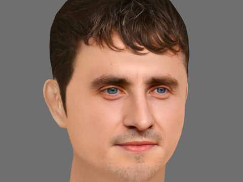 Paul Mescal Head - Low poly head for game Modèle 3D