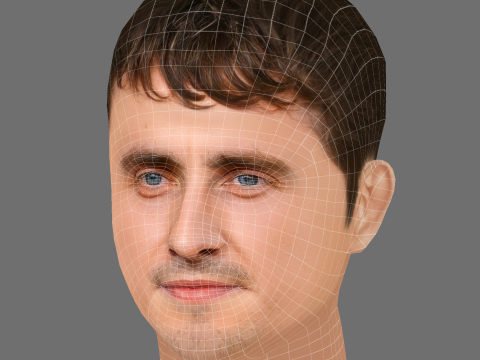 Paul Mescal Head - Low poly head for game Modèle 3D