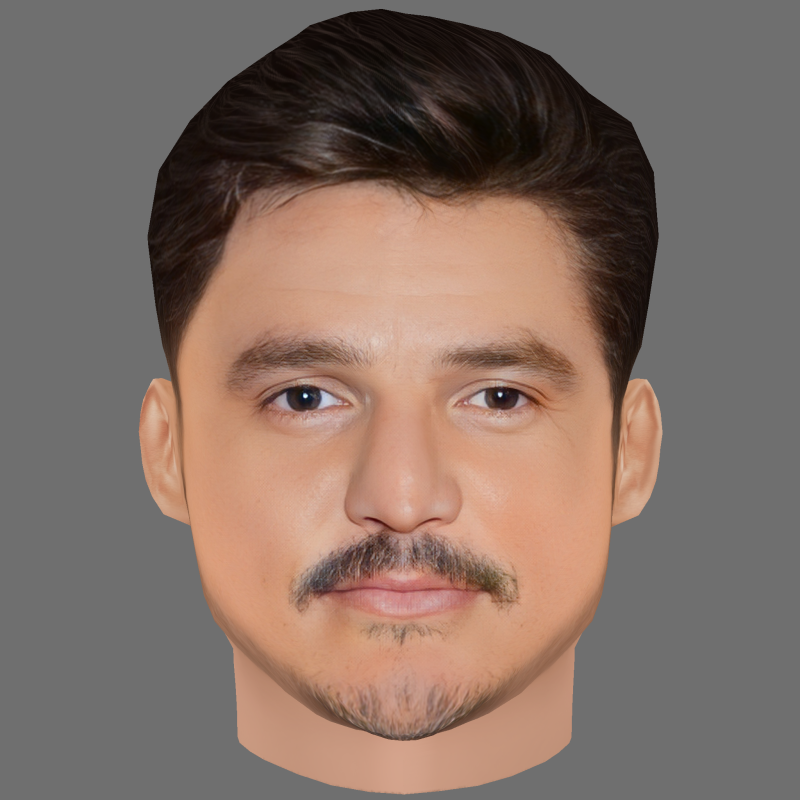Pedro Pascal Head - Low poly head for game 3D Model .c4d .max .obj .3ds .fbx .stl .blend 