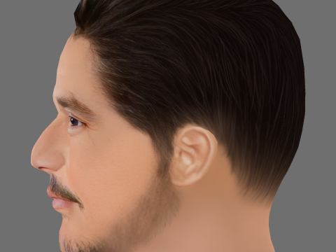 Pedro Pascal Head - Low poly head for game 3D Model